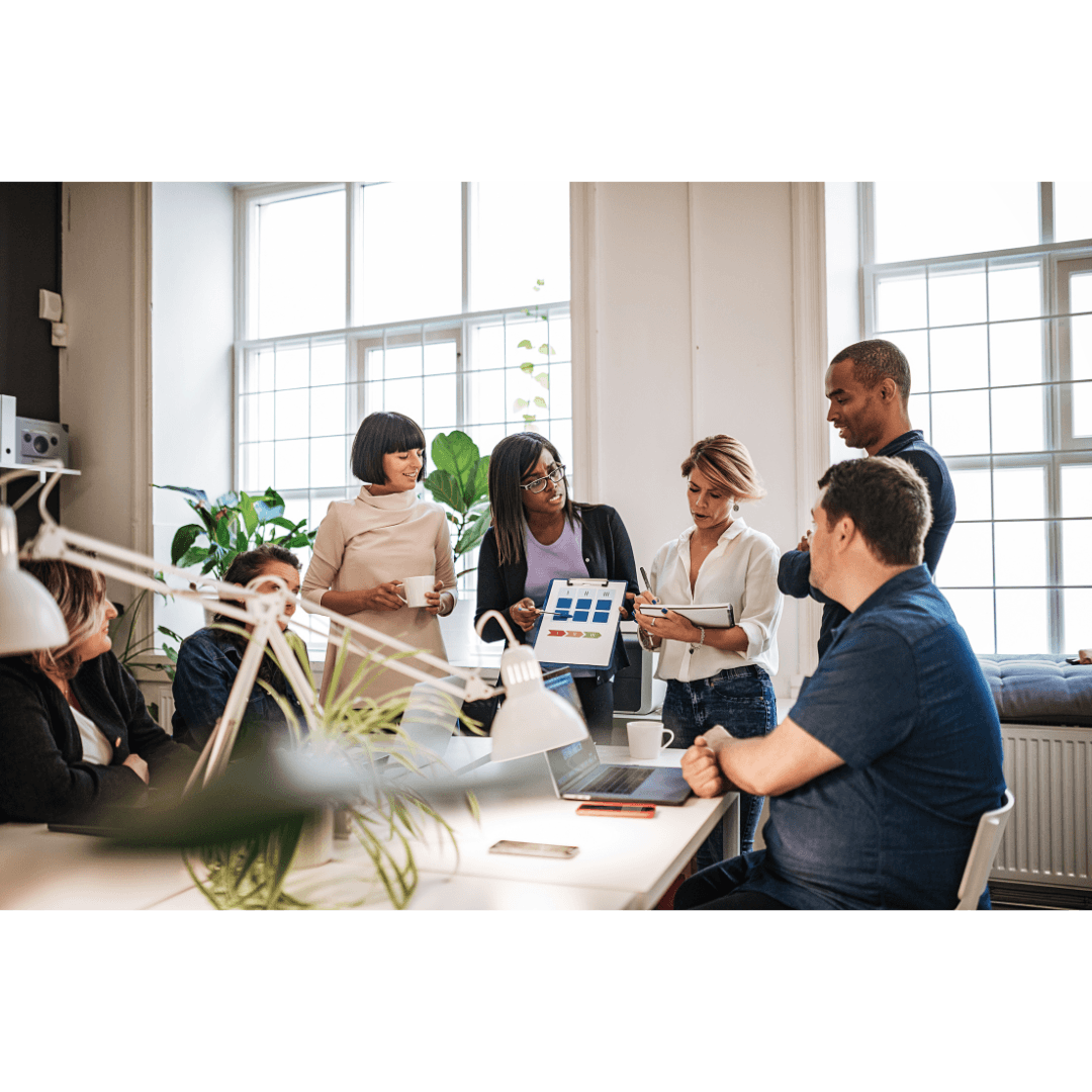 Mentor guiding entrepreneurs